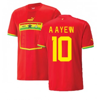 Herren Fußballbekleidung Ghana Andre Ayew #10 Auswärtstrikot WM 2022 Kurzarm